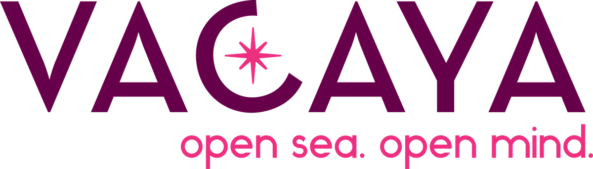 VACAYA wordmark and tagline